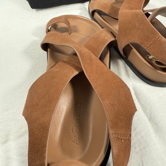 A.Emery Jalen Suede and Leather Strappy Sandals Size 41 10 Brown - Picture 7 of 12